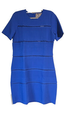 Lela Rose Cobalt Blue Knit Sheath Dress Medium NWT Designer Neiman Marcus